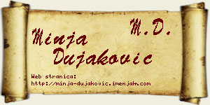 Minja Dujaković vizit kartica